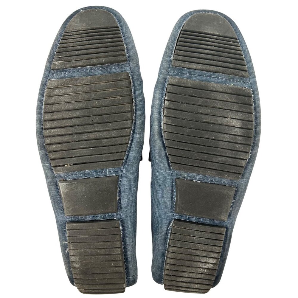 Blue Denim Men's 10M Horsebit Driving Loafers Mercanti Fiorentini Shoes Loafers - Picture 10 of 10